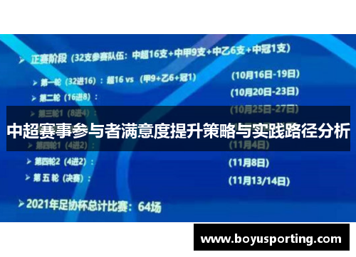中超赛事参与者满意度提升策略与实践路径分析